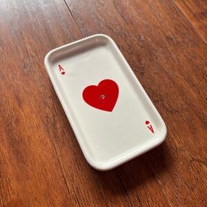 Ace of Hearts Porcelain Incense Tray | Playing Card Motif | Home Accents